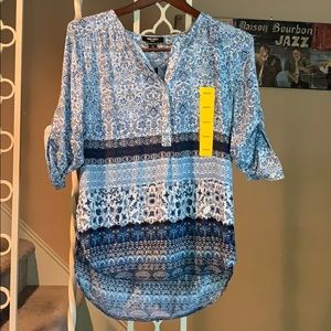 NWT Nine West Patterned Blouse